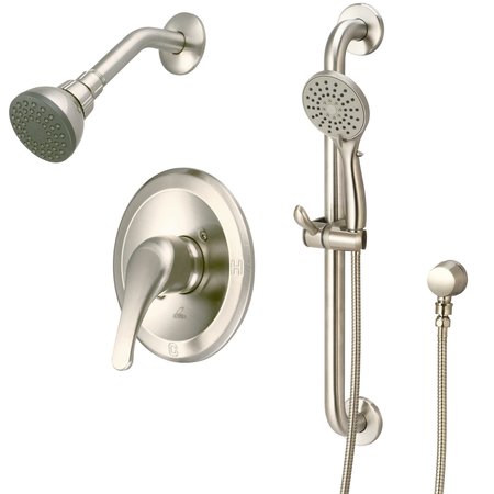 OLYMPIA Single Handle Shower Trim Set W/Handheld in PVD Brushed Nickel TD-2302-ADA-BN